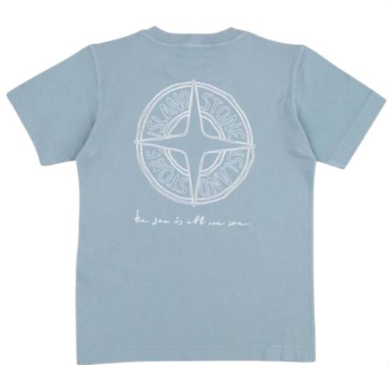 26SS [키즈] 스톤 아일랜드 티셔츠 L1S162100011 S0369V004A DUST BLUE - STONE ISLAND