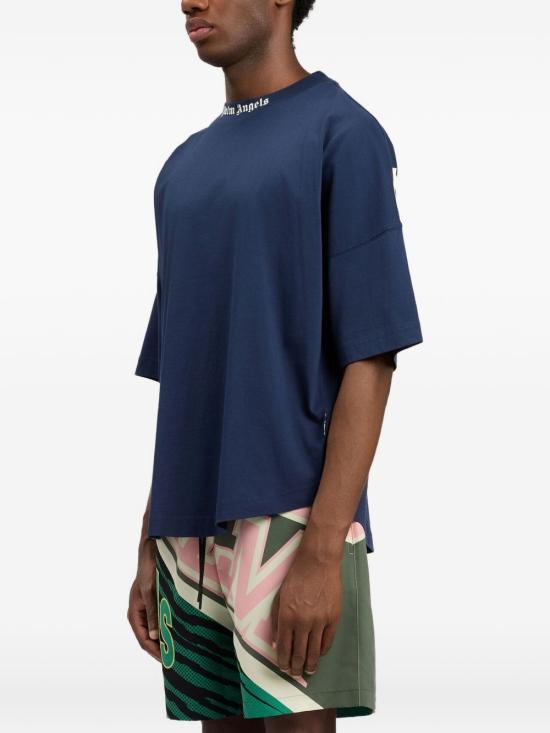 26SS 팜앤젤스 반팔 티셔츠 PMAA10BS26 JER0014103 Blue off white - PALM ANGELS