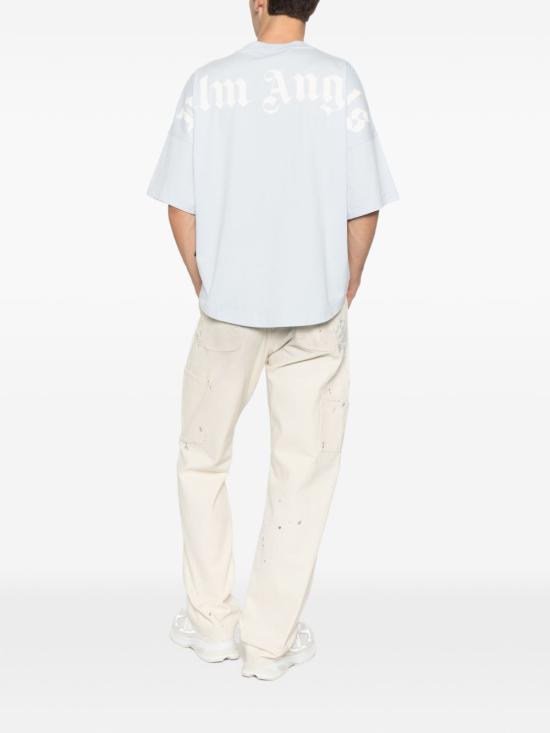 26SS 팜앤젤스 반팔 티셔츠 PMAA10BS26 JER0014103 Blue off white - PALM ANGELS
