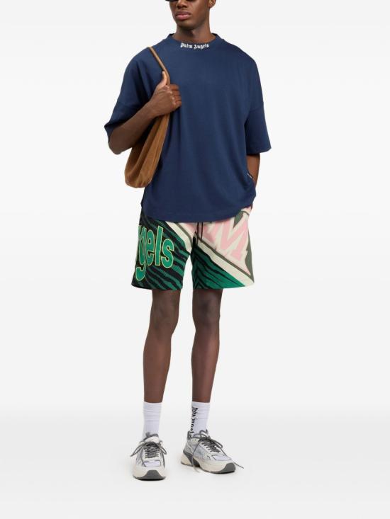 26SS 팜앤젤스 반팔 티셔츠 PMAA10BS26 JER0014103 Blue off white - PALM ANGELS