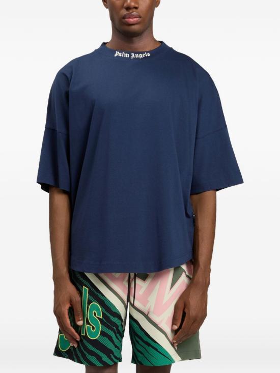 26SS 팜앤젤스 반팔 티셔츠 PMAA10BS26 JER0014103 Blue off white - PALM ANGELS