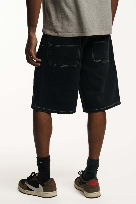  스탠 레이 데님 숏팬츠 워시드 블랙 데님 5 와이드 쇼츠 - STAN RAY