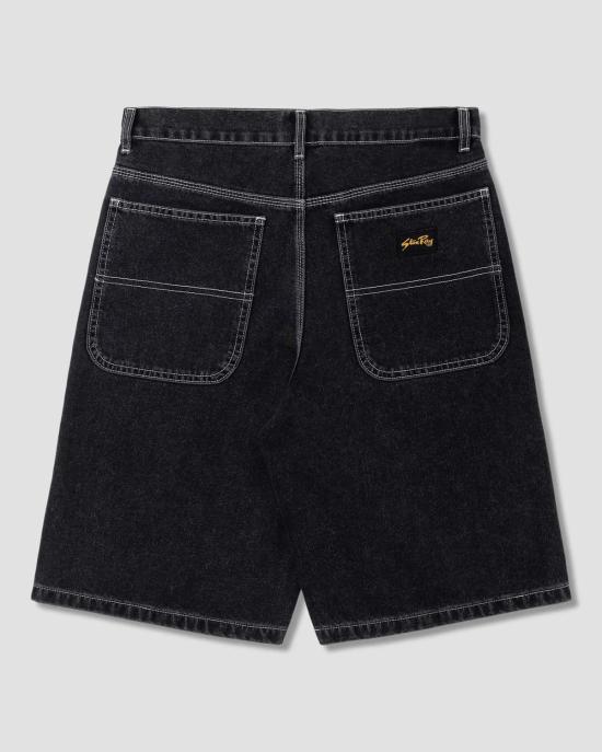  스탠 레이 데님 숏팬츠 워시드 블랙 데님 5 와이드 쇼츠 - STAN RAY