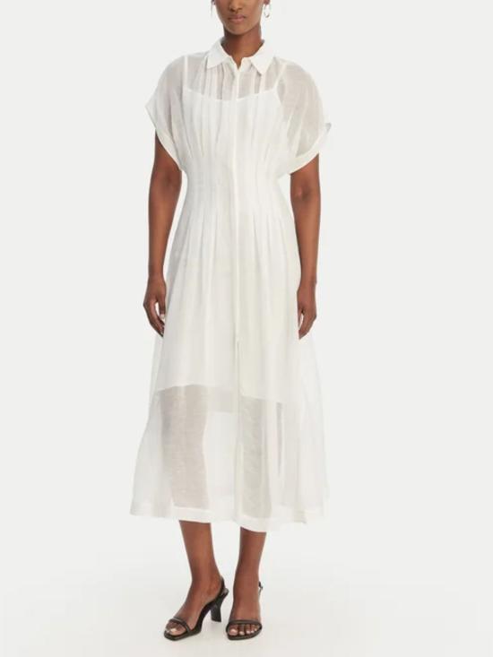 26SS 보스 미디 원피스 50559733 100 White - BOSS