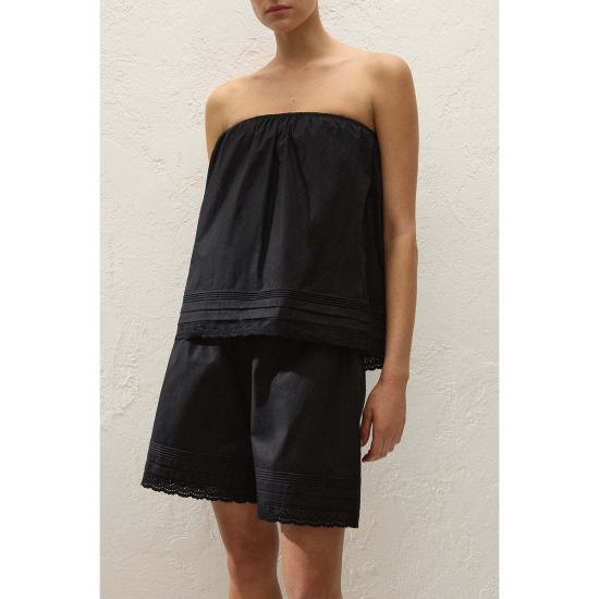  페이스풀더브랜드 민소매 티셔츠 페이스풀 더 브랜드 필로메나 탑 피오레 레이스 블랙 - FAITHFULL THE BRAND