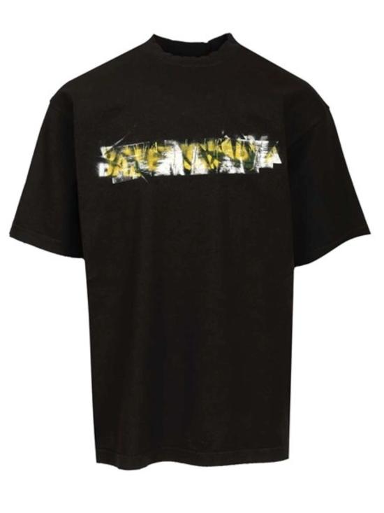 26SS 발렌시아가 반팔 티셔츠 764235 TUVI61000 Black