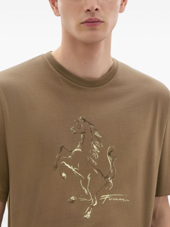 26SS 페라리 반팔 티셔츠 50846 VRCA Kaki - FERRARI