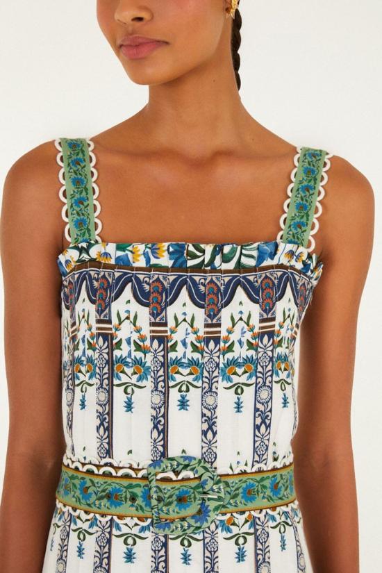  팜 리오 롱 원피스 Farm Rio Manoela 벨트 맥시 드레스 - FARM RIO