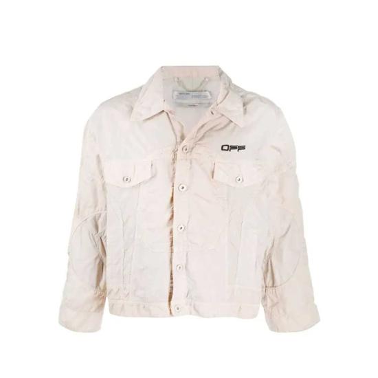  오프화이트 자켓 로고 윈드브레이커 봄버 재킷 베이지