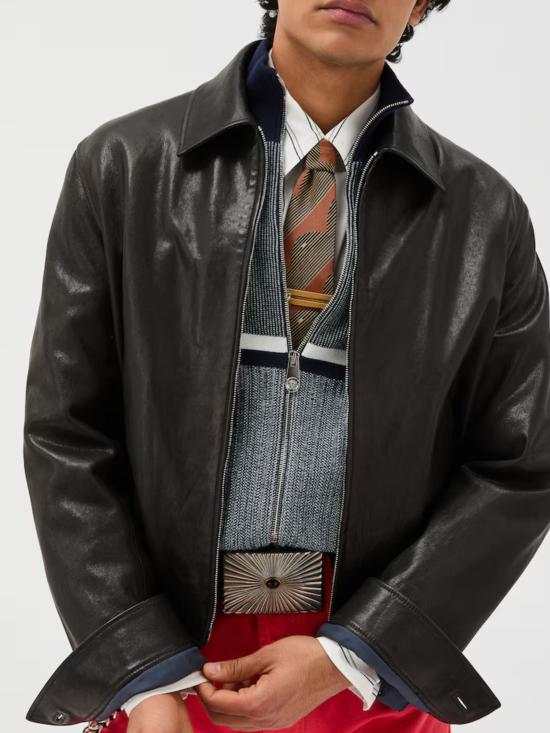 26SS 베르사체 가죽 자켓 1024017 1A174911B000 Black - VERSACE