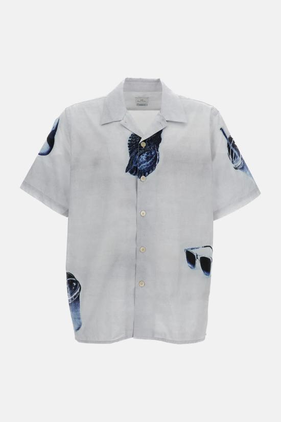  폴 스미스 폴로 티셔츠 프린트 반팔 셔츠 (회색)