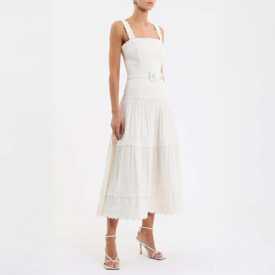  레베카 밸런스 롱 원피스 칼리아 미디 드레스 화이트 - REBECCA VALLANCE