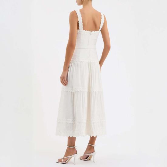  레베카 밸런스 롱 원피스 칼리아 미디 드레스 화이트 - REBECCA VALLANCE