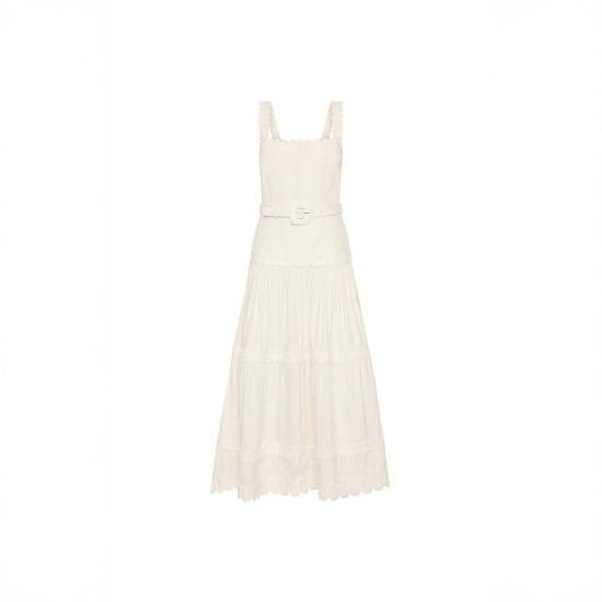  레베카 밸런스 롱 원피스 칼리아 미디 드레스 화이트 - REBECCA VALLANCE