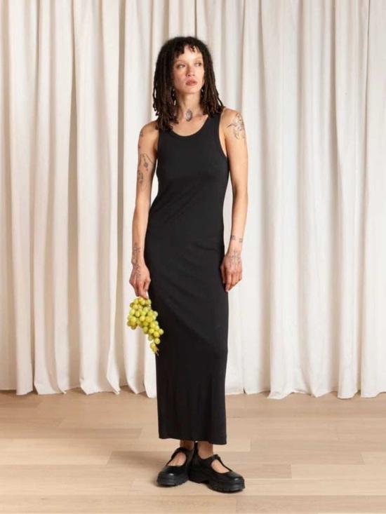  알리 골든 롱 원피스 리브드 드레스 - ALI GOLDEN