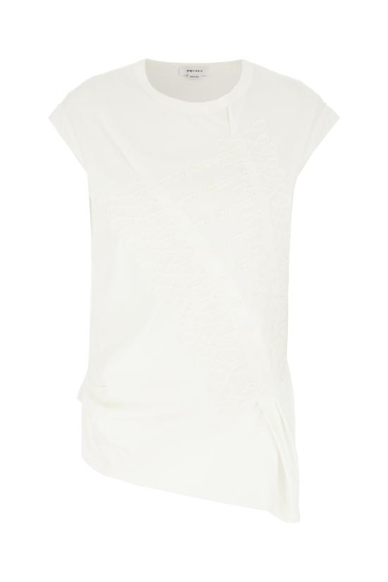 26SS 알렉산더 맥퀸 반팔 티셔츠 871132QZARW 9007 LIGHT IVORY