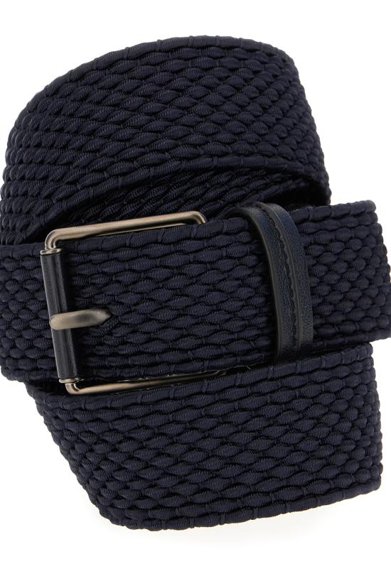 26SS 에르메네질도제냐 가죽 벨트 B124AZLHINT NAV NAVY BLUE - ERMENEGILDO ZEGNA
