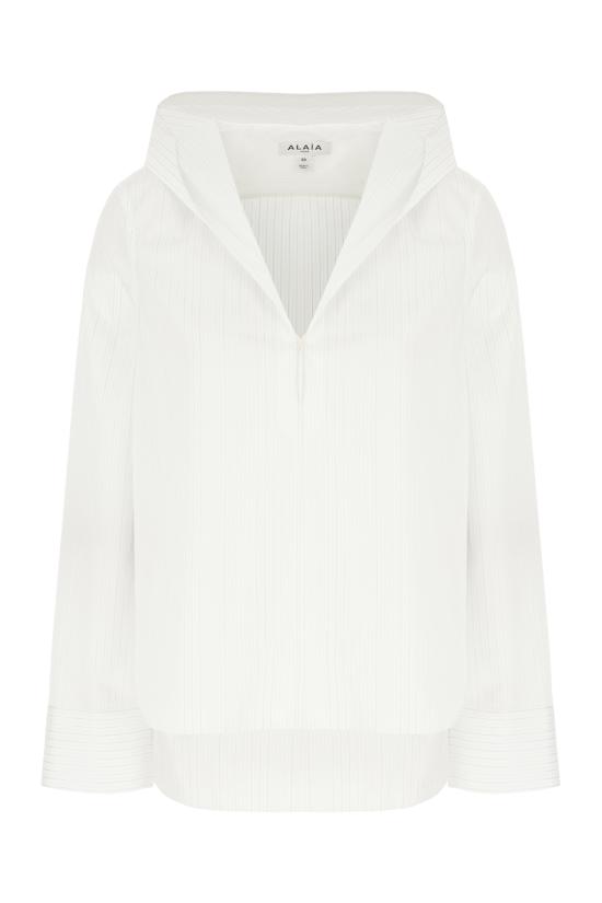 26SS 알라이아 셔츠 AA9C1004W124C 031 BLANC BLEU