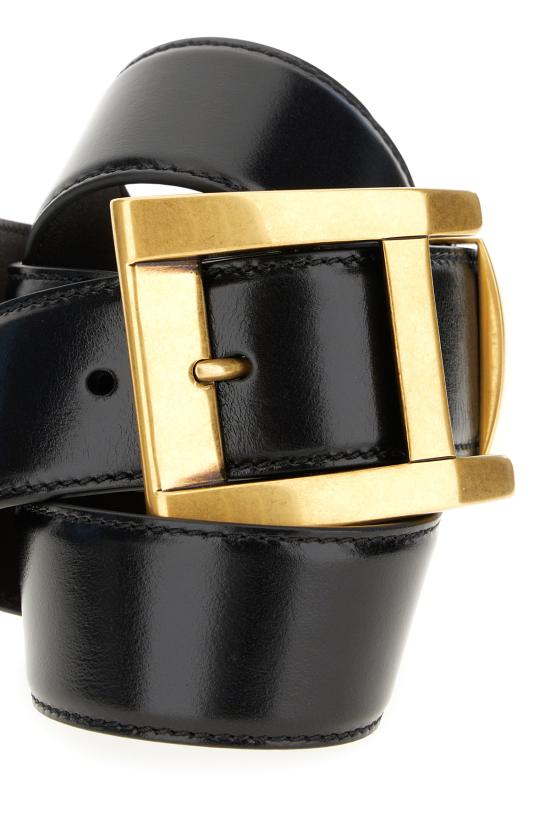 26SS 베르사체 가죽 벨트 10241971A17848 1B55J BLACK GOLD - VERSACE