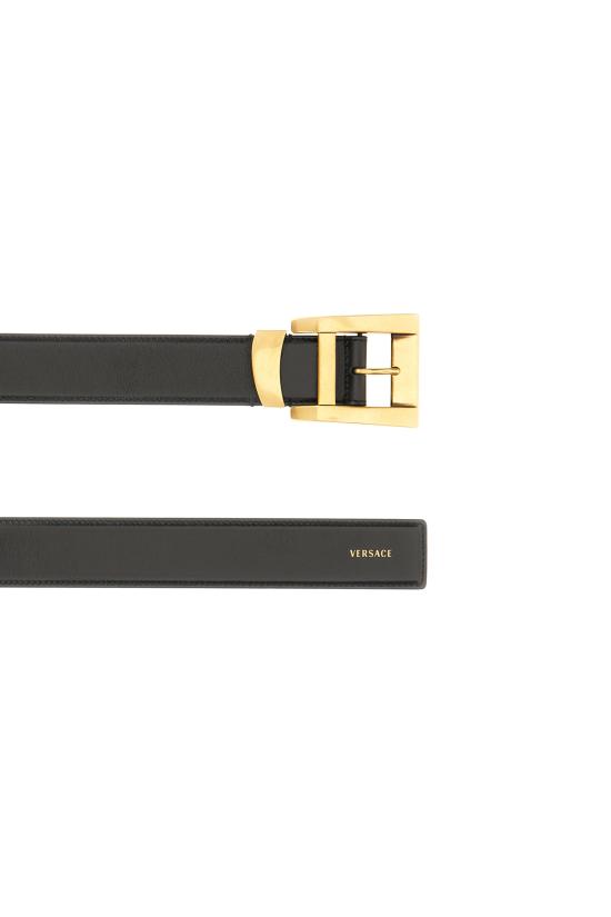 26SS 베르사체 가죽 벨트 10241971A17848 1B55J BLACK GOLD - VERSACE