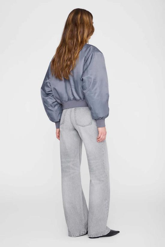  애니빙 데님 자켓 아니네 빙 크롭 레온 봄버 재킷 다크 그레이 - ANINE BING