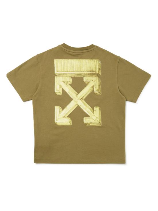 26SS [키즈] 오프화이트 티셔츠 44BAA002S26J005 311 Green - OFF WHITE