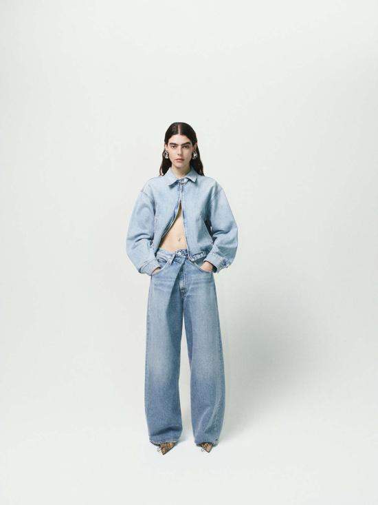  에이골디 데님 팬츠 아골데 바나 폴드 진 만트라 - AGOLDE