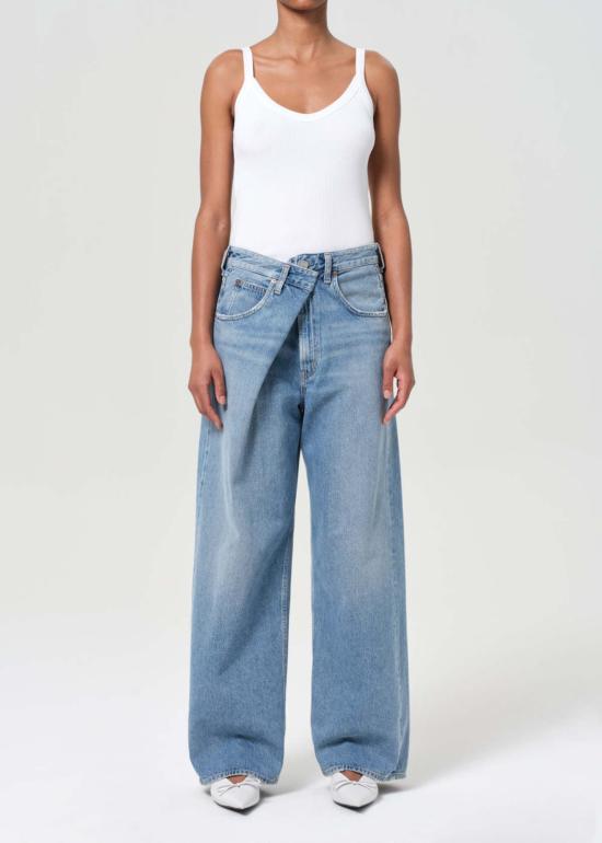  에이골디 데님 팬츠 아골데 바나 폴드 진 만트라 - AGOLDE