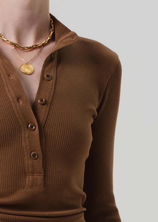  시티즌 오브 휴머니티 긴팔 티셔츠 인류 시민들 Sheena Henley Top Manuka - CITIZEN OF HUMANITY