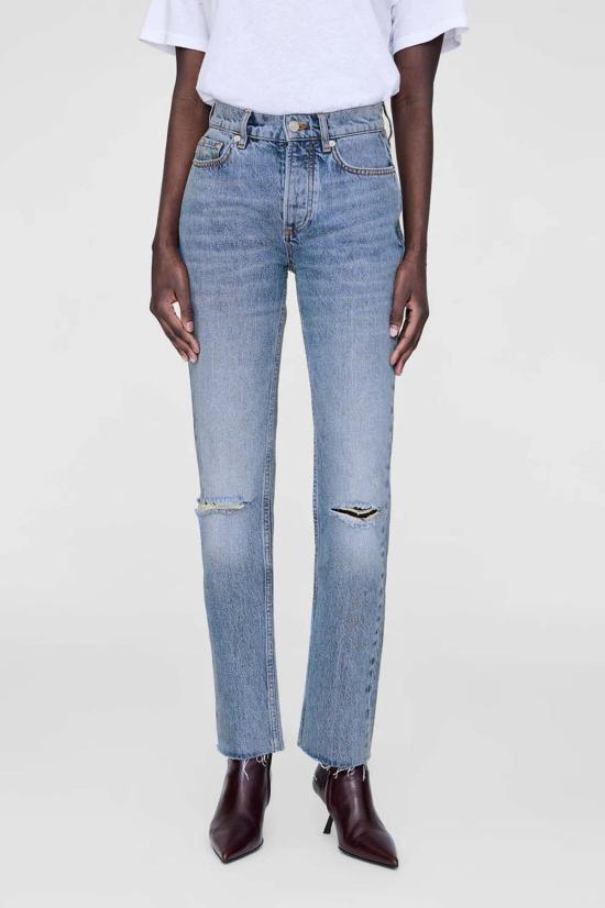  애니빙 데님 팬츠 아니네 빙 브루노 진 파괴된 앤티크 블루 - ANINE BING