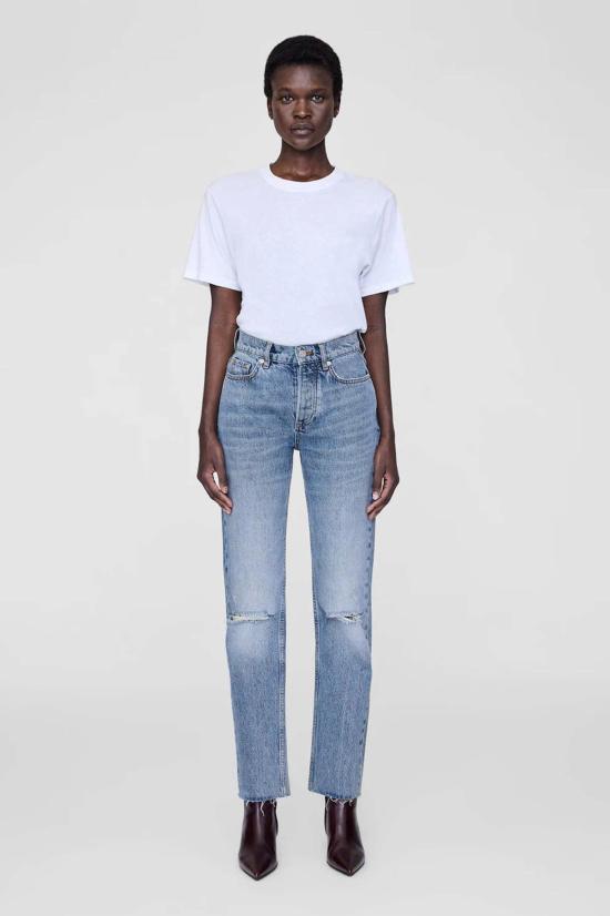  애니빙 데님 팬츠 아니네 빙 브루노 진 파괴된 앤티크 블루 - ANINE BING