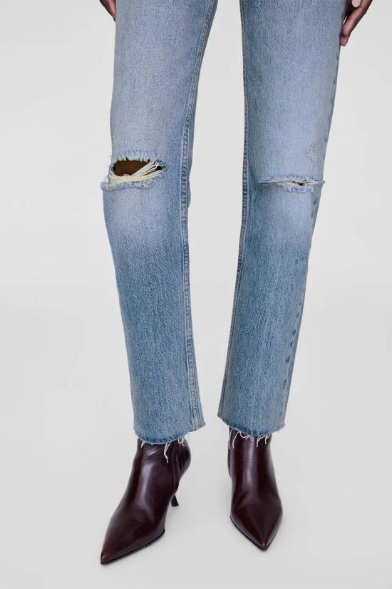  애니빙 데님 팬츠 아니네 빙 브루노 진 파괴된 앤티크 블루 - ANINE BING