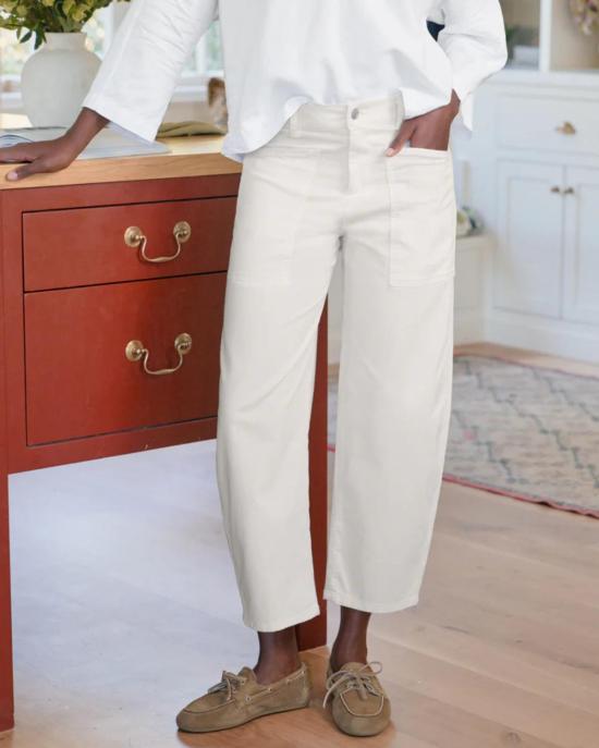  프랭크 앤 에일린 크롭 팬츠 프랭크 & 아일린 브레이 에브리데이 배럴 팬츠 초크 - FRANK & EILEEN