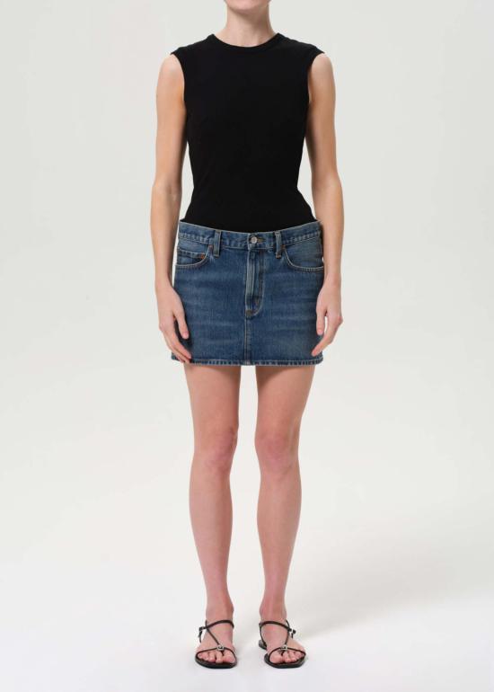  에이골디 데님 스커트 아골데 알렉 미니 스커트 드웰 - AGOLDE