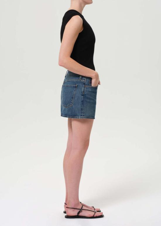  에이골디 데님 스커트 아골데 알렉 미니 스커트 드웰 - AGOLDE
