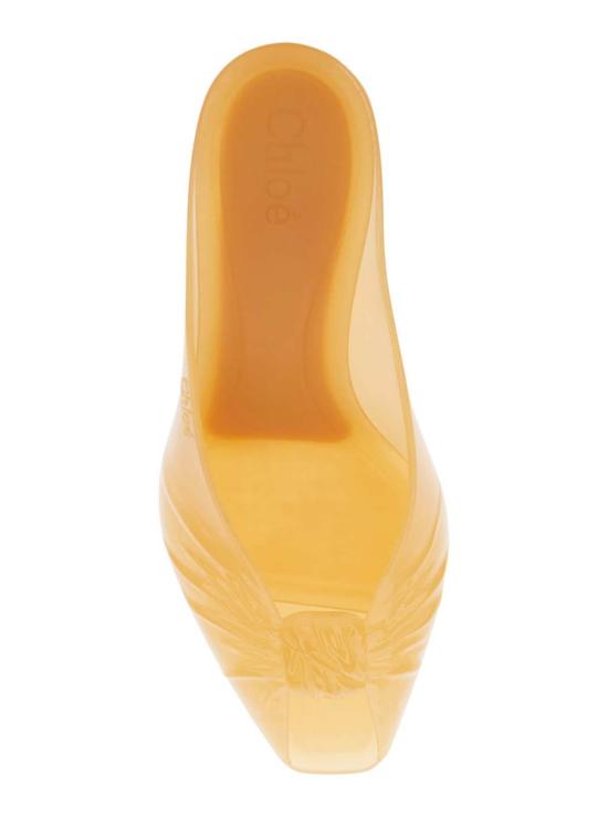  끌로에 뮬/슬리퍼 아지아 , 샴페인 글리터 가죽 소재에 형태가 잡힌 스트랩 디자인 - CHLOE