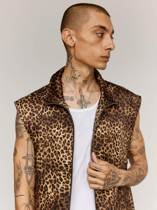  어니스트 더블유 베이커 베스트 어니스트 W. 베이커 치타 비스코스 민소매 트랙 재킷 - ERNEST W. BAKER