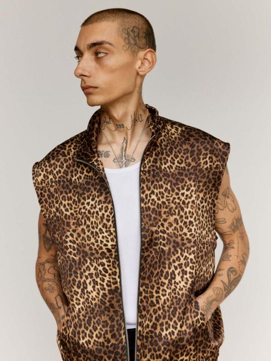  어니스트 더블유 베이커 베스트 어니스트 W. 베이커 치타 비스코스 민소매 트랙 재킷 - ERNEST W. BAKER