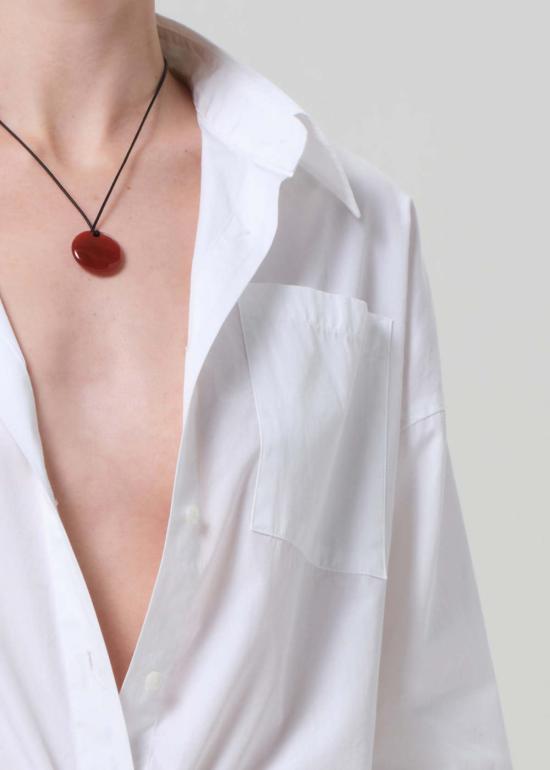  시티즌 오브 휴머니티 셔츠 시티즌스 오브 휴머니티 프랜시스 크롭 케이프 버튼업 셔츠 옵틱 화이트 - CITIZEN OF HUMANITY