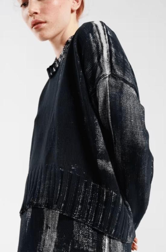  세리에 뉴메리카 스웨터 세리엔 우메리카 핸드페인팅 박시