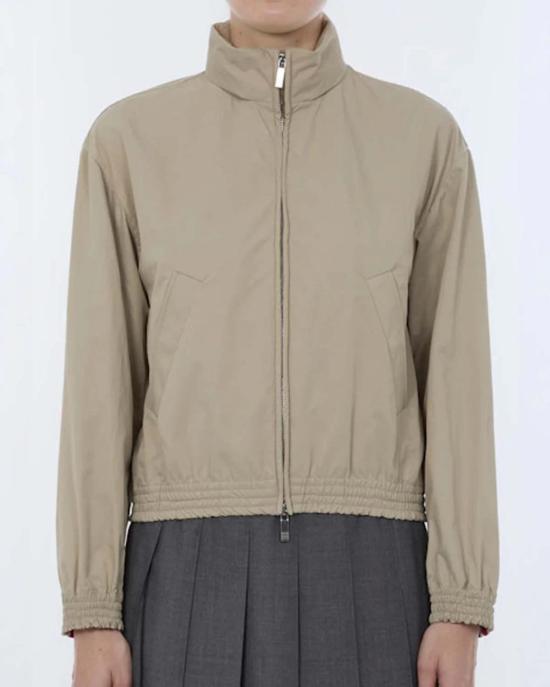  톰브라운 자켓 톰 브라운 나일론 테크 트랙 재킷 베이지 - THOM BROWNE