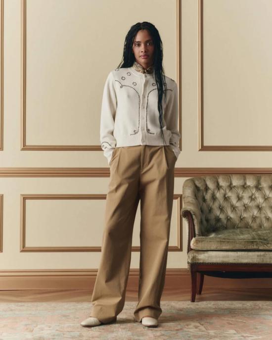  더 그레이트 가디건 . 스터드 장식  내추럴 - THE GREAT