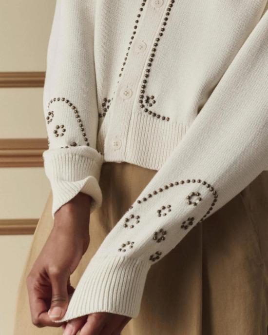  더 그레이트 가디건 . 스터드 장식  내추럴 - THE GREAT