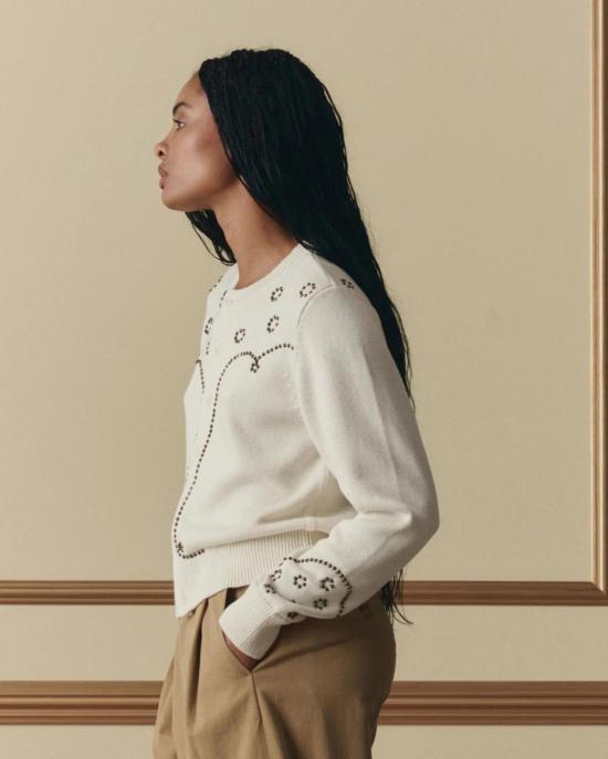  더 그레이트 가디건 . 스터드 장식  내추럴 - THE GREAT