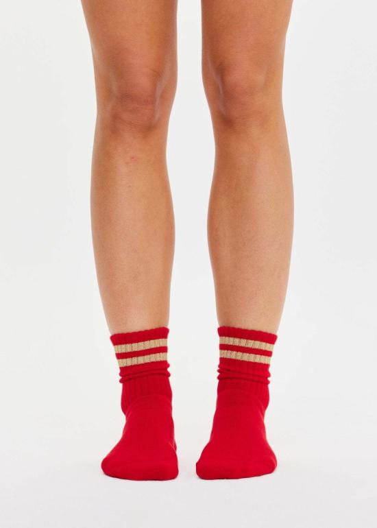  더 업사이드 양말 업사이드 큐리오 크루 삭 체리 레드 - THE UPSIDE