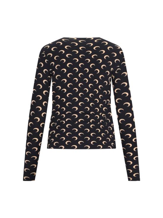  마린세르 긴팔 티셔츠 마린 세르 로고 문탑 블랙 - MARINE SERRE