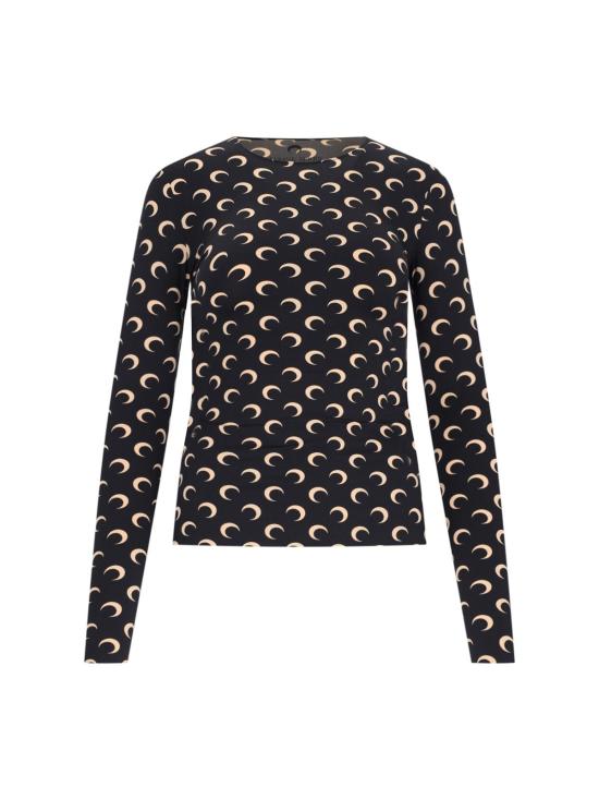  마린세르 긴팔 티셔츠 마린 세르 로고 문탑 블랙