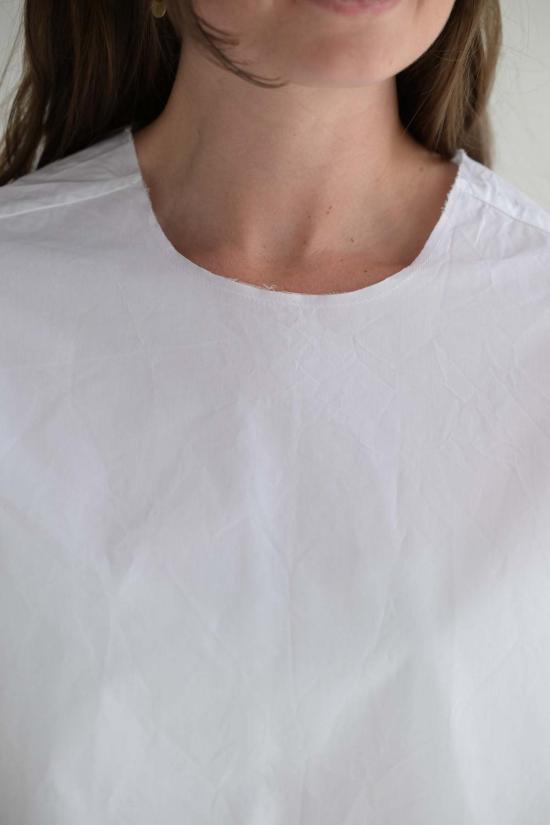  SCHA 블라우스 샤 V 백 팔꿈치 길이 소매 탑 - OTHER BRANDS