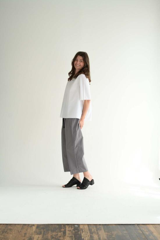  SCHA 블라우스 샤 V 백 팔꿈치 길이 소매 탑 - OTHER BRANDS