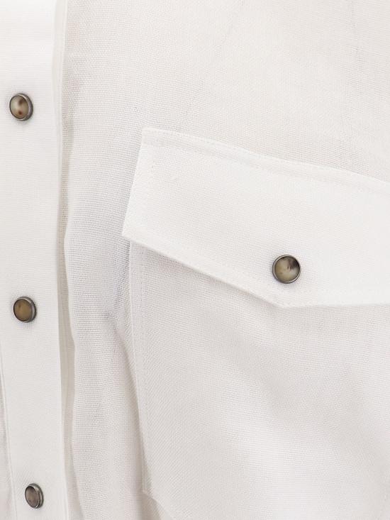  브루넬로 쿠치넬리 셔츠 코튼 셔츠 화이트 - BRUNELLO CUCINELLI